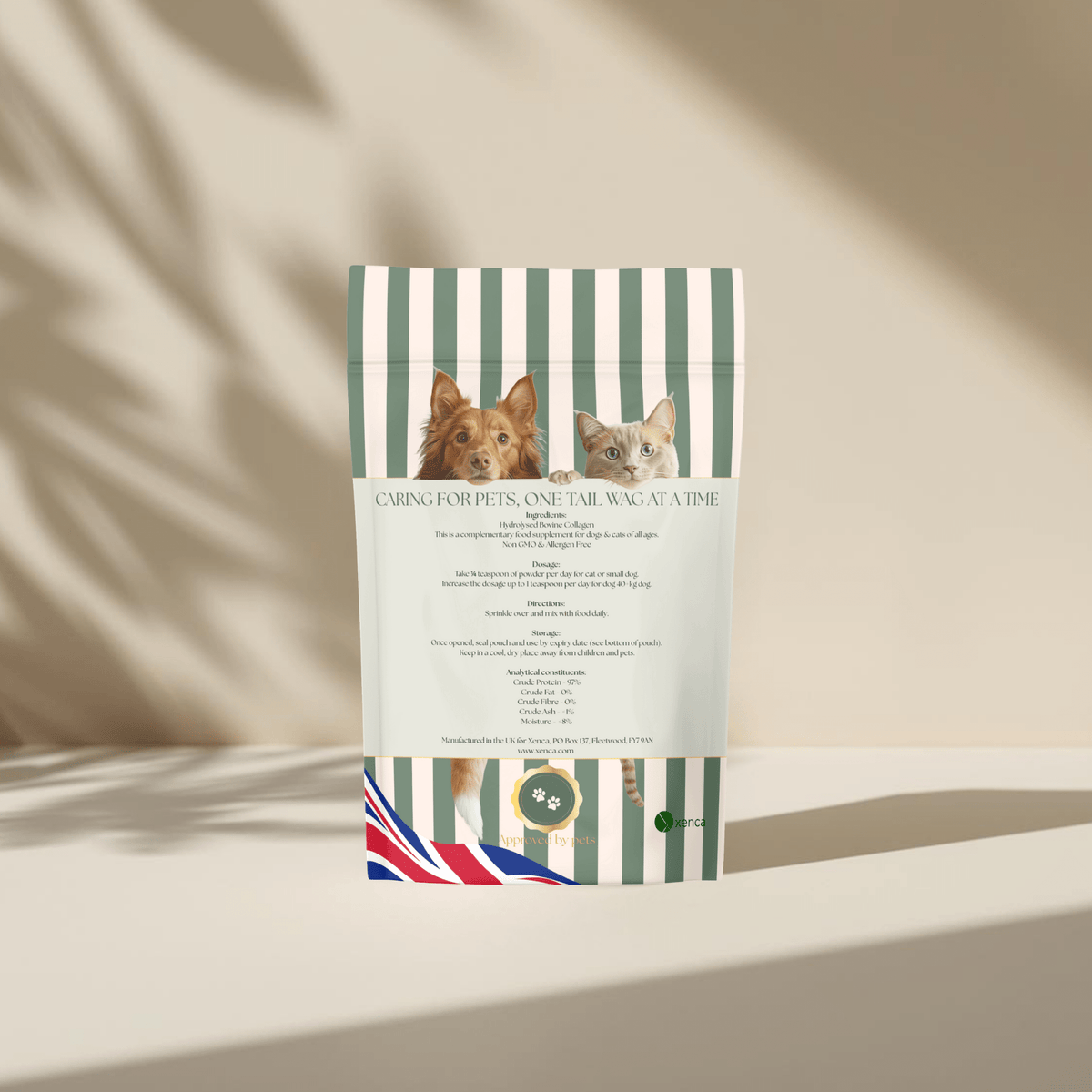 Xenca pet collagen powder for dogs and cats 250g joint and coat support
